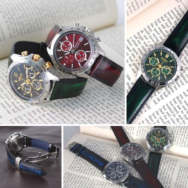 パーリィーレザーカスタム 当店だけのカスタムセイコー セイコー スピリット 時計 メンズ SEIKO SPRIT 腕時計 セイコー腕時計 グリーン ブルー レッド｜hstyle｜08