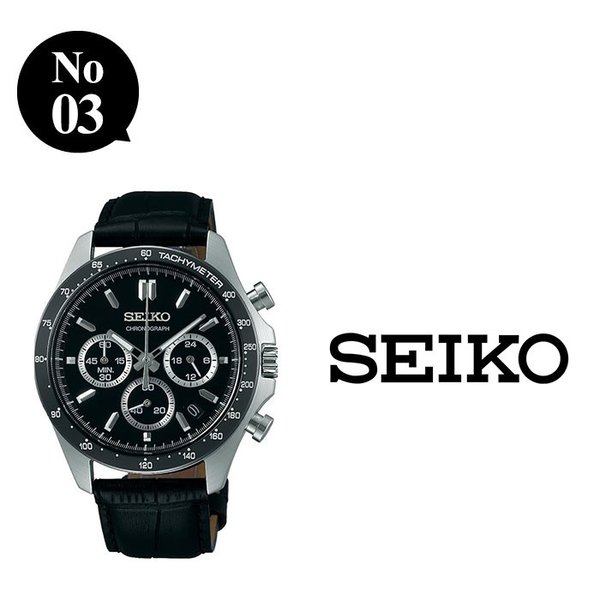セイコー 腕時計 メンズ SEIKO 時計 セイコーセレクション SELECTION クロノグラフ セイコー腕時計 セイコー時計 メンズ腕時計 革ベルト ブラック｜hstyle｜03