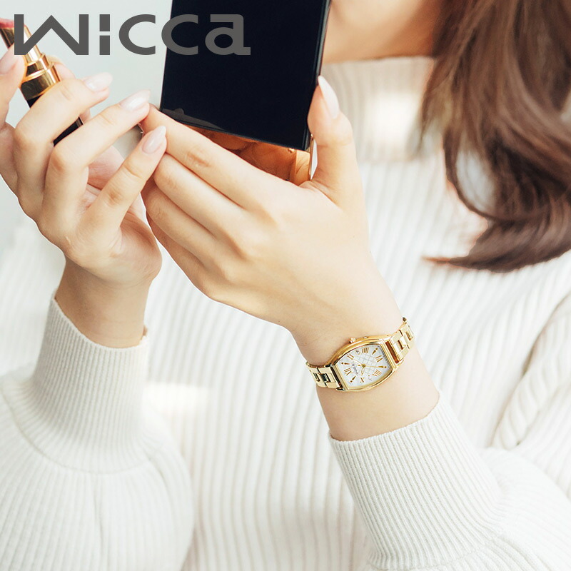 レディース CITIZEN 腕時計 wicca 電波 トノー型 ゴールドKS4