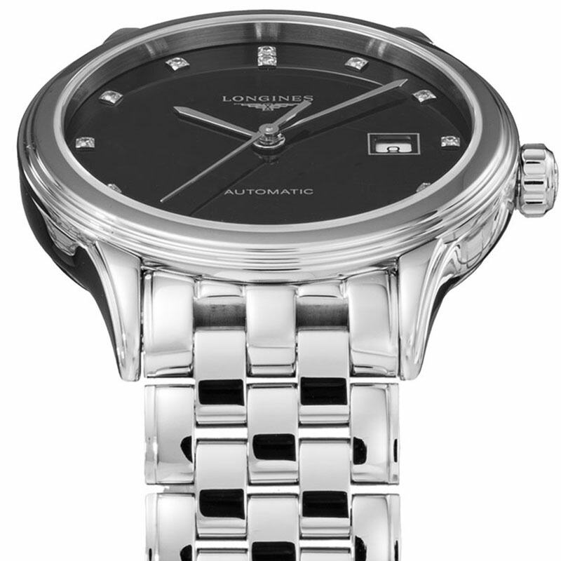 ロンジン 腕時計 LONGINES 時計 フラッグシップ FLAGSHIP レディース 腕時計 ブラック 機械式 自動巻き L4.374.4.57.6 かわいい きれいめ 華奢 上品 カジュアルの画像