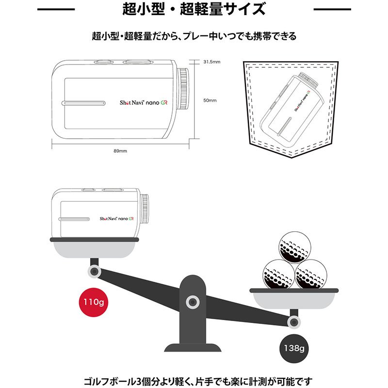 ショットナビ 距離計測器 Shot Navi 距離計 レーザー スナイパー ナノ