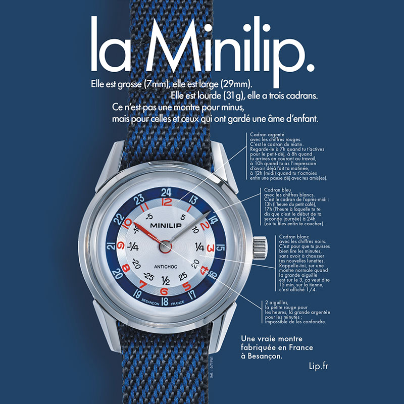 リップ 腕時計 LIP 時計 ミニリップ ブルー MINI シルバー 男性 向け 