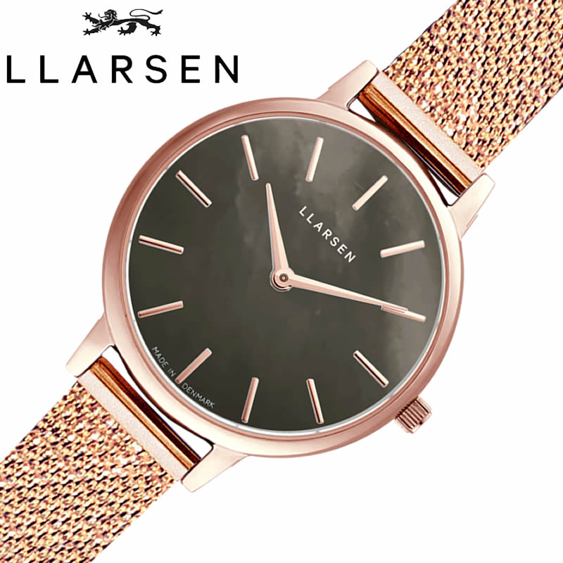 エルラーセン 腕時計 LLARSEN 時計 キャロライン Caroline 女性 レディース シンプル カジュアル ビジネス ローズゴールド 北欧 かわいい LL146RSBRMT