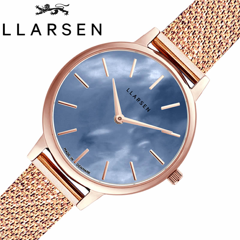 エルラーセン 腕時計 LLARSEN 時計 キャロライン Caroline シンプル カジュアル ビジネス 北欧 女性 レディース ローズゴールド かわいい LL146RSDRMT