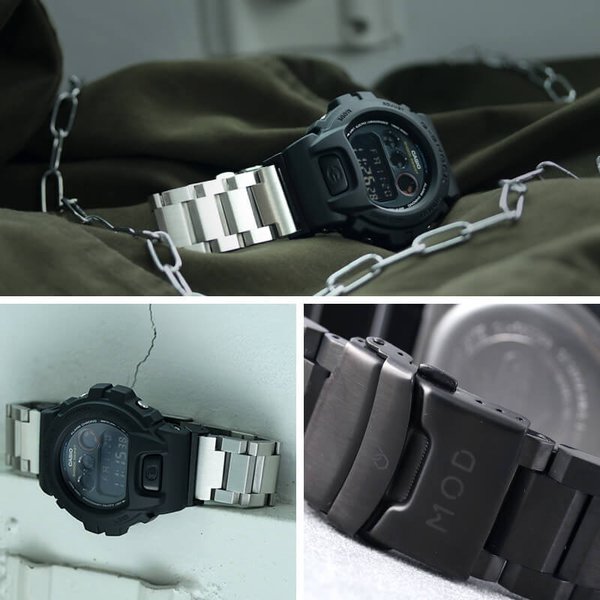 G-SHOCK 対応 ソリッドメタルストラップ ベルト 22mm 幅 メタル