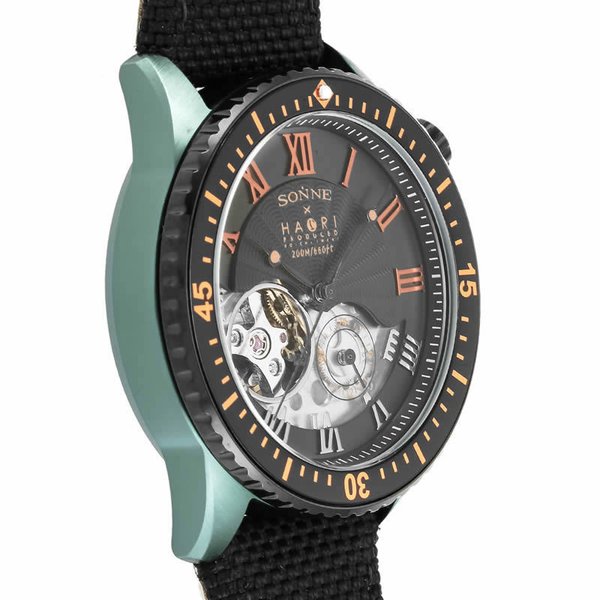 SONNE 腕時計 ゾンネ 時計 N027 300本限定モデル メンズ ブラック N027GR-BK｜hstyle｜03
