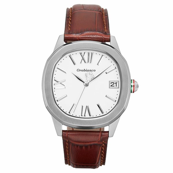 オロビアンコ 時計 Orobianco 腕時計 オッタンゴラ OTTANGOLA メンズ ホワイト OR0078-1 ブランド おすすめ ブラウン  革ベルト ブラウン 大人 かっこいい