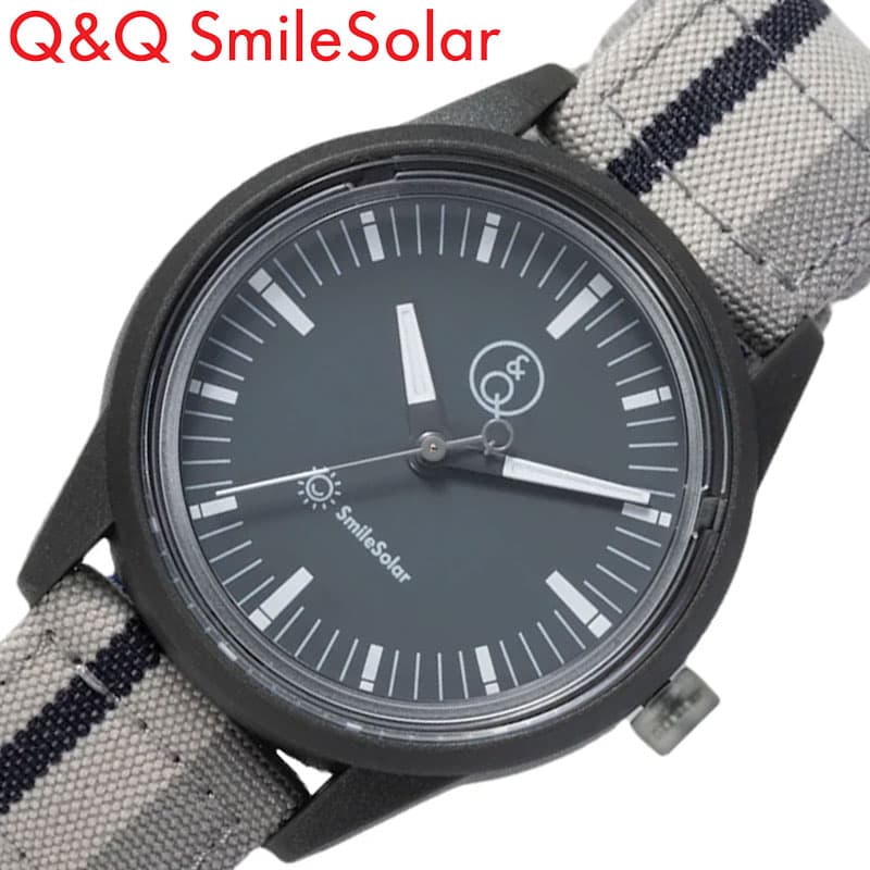 シチズン 腕時計 Q&Q 時計 CITIZEN ソーラー 防水 軽い スマイルソーラー Smile Solar きっかけの時計 鼠色 贈り物 キッズ レディース R00A-002JK｜hstyle