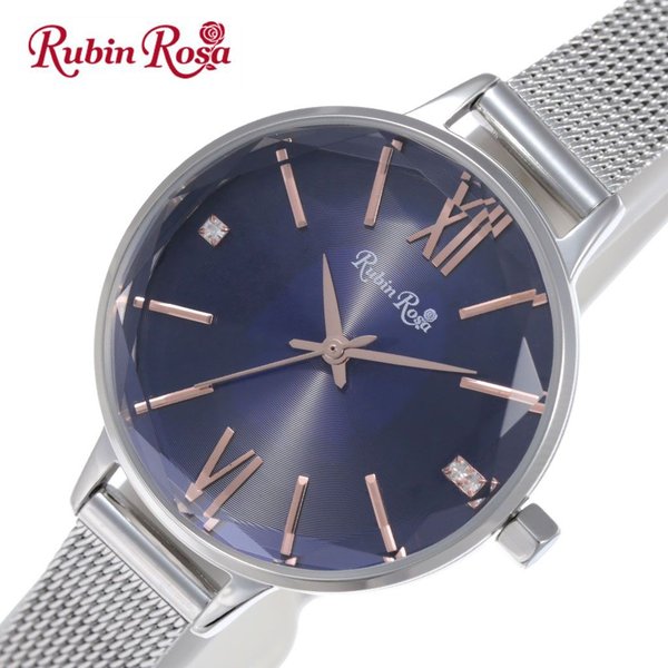 ルビンローザ 腕時計 RubinRosa 時計 レディース 腕時計 ネイビー R203SBLMM