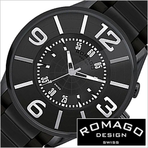 ロマゴ デザイン 腕時計 ROMAGO DESIGN 時計 ヌメレーション シリーズ RM007-0053SS-BK メンズ