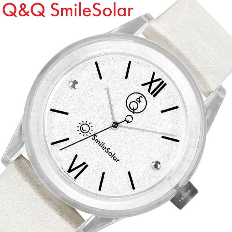 シチズン 腕時計 Q&Q 時計 CITIZEN ソーラー 防水 軽い スマイルソーラー Smile Solar きらめく時計 ホワイト 贈り物 キッズ  レディース RP18-002