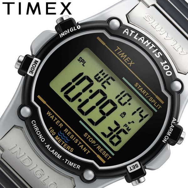 タイメックス 腕時計 TIMEX 時計 アトランティス 100 ブラック ATLANTIS 100 BLACK メンズ 液晶 TW2U31100