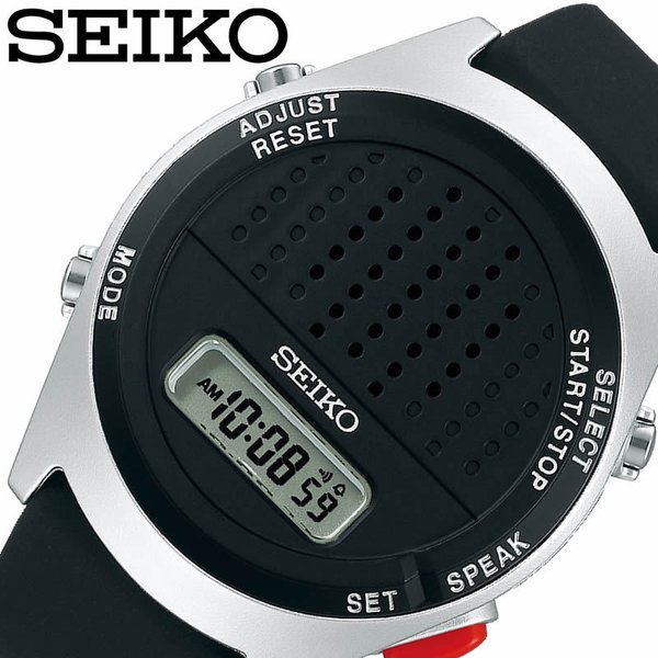 SEIKO 腕時計 セイコー 時計 音声デジタルウオッチ メンズ ブラック