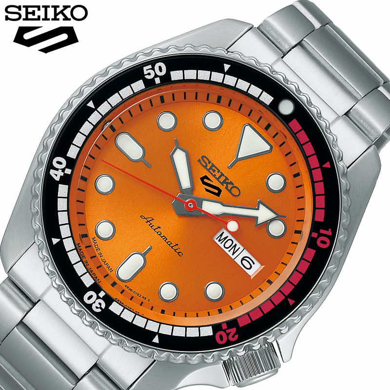 セイコー 腕時計 ファイブスポーツ SKX Sports Style SEIKO 5 SPORTS メンズ オレンジ シルバー 時計 機械式 自動巻き SBSA215 実用 ビジネス ファッション