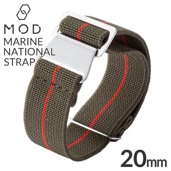 マリーンナショナルストラップ 腕時計ベルト MARINE NATIONAL STRAP 時計 20mm メンズ レディース ベルト BT-MN-20-GRRD-SV