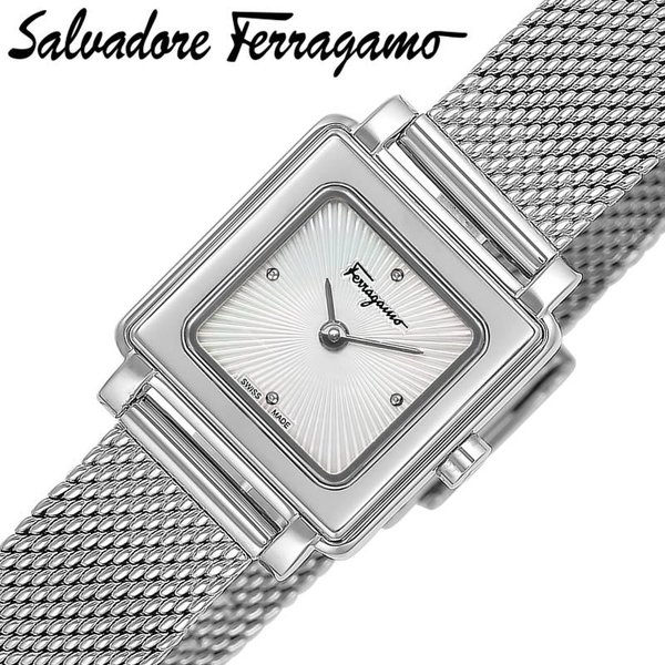 Salvatore Ferragamo 腕時計 サルバトーレフェラガモ 時計 スクエア SQUARE レディース 腕時計 ホワイトパール SFBY00119