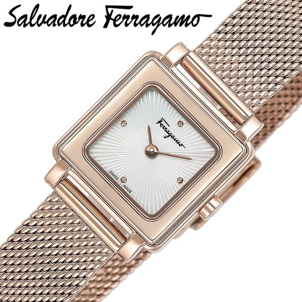 Salvatore Ferragamo 腕時計 サルバトーレフェラガモ 時計 スクエア SQUARE レディース 腕時計 ホワイト SFBY00219