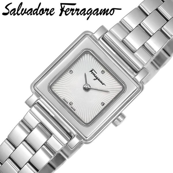 Salvatore Ferragamo 腕時計 サルバトーレフェラガモ 時計 スクエア SQUARE レディース 腕時計 ホワイトパール SFBY00319