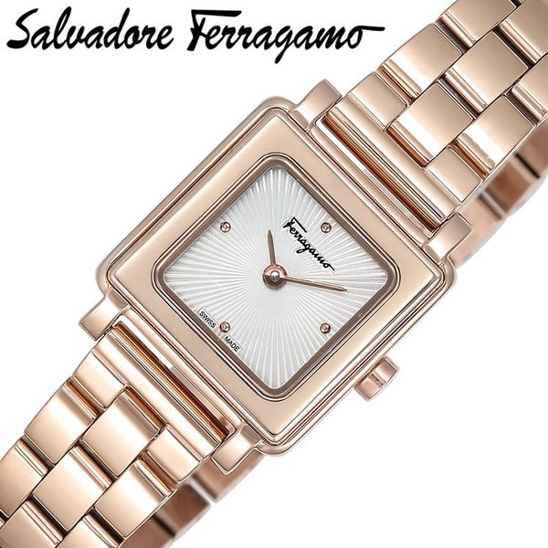 Salvatore Ferragamo 腕時計 サルバトーレフェラガモ 時計 スクエア SQUARE レディース 腕時計 ホワイト SFBY00419｜hstyle