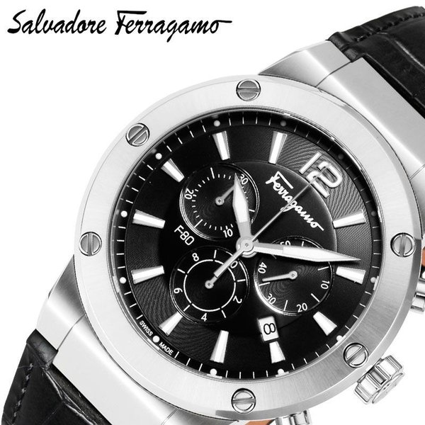 サルバトーレフェラガモ 腕時計 SalvatoreFerragamo 時計 エフエイティ F-80 メンズ 腕時計 ブラック SFEX00219