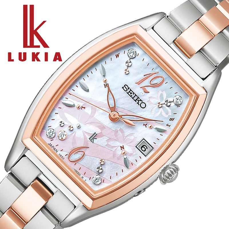 セイコー 腕時計 SEIKO 時計 ルキア LUKIA 女性 レディース 電波ソーラー 電池式 2023 SAKURA Blooming SSQW070 誕生日 記念日 四角 スクエア