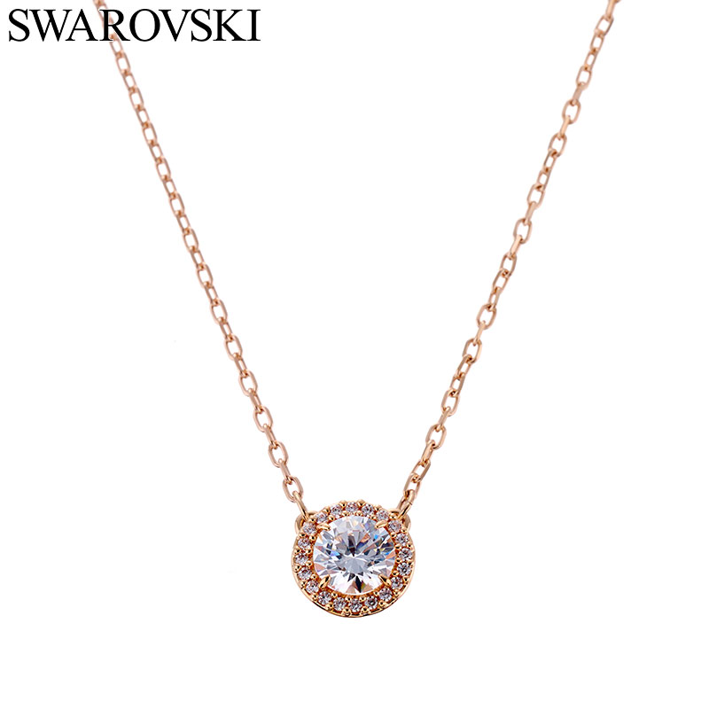 Swarovski Una ネックレス ペンダント Una ネックレス, クローバー, ホワイト, ローズゴールドトーン