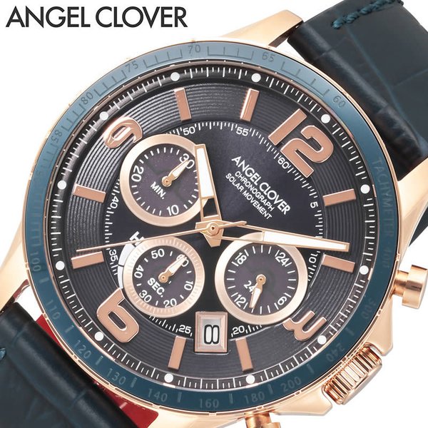 AngelClover 腕時計 エンジェルクローバー 時計 タイムクラフト ソーラー TIME CRAFT SOLAR メンズ 腕時計 ネイビー TCS44PG-NV｜hstyle