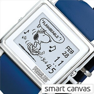 エプソン 腕時計 EPSON 時計 スマートキャンバス スヌーピー メニ—フェイシーズ オブ スヌーピー スムースレザー　紺 W1-PN30860 メンズ レディース