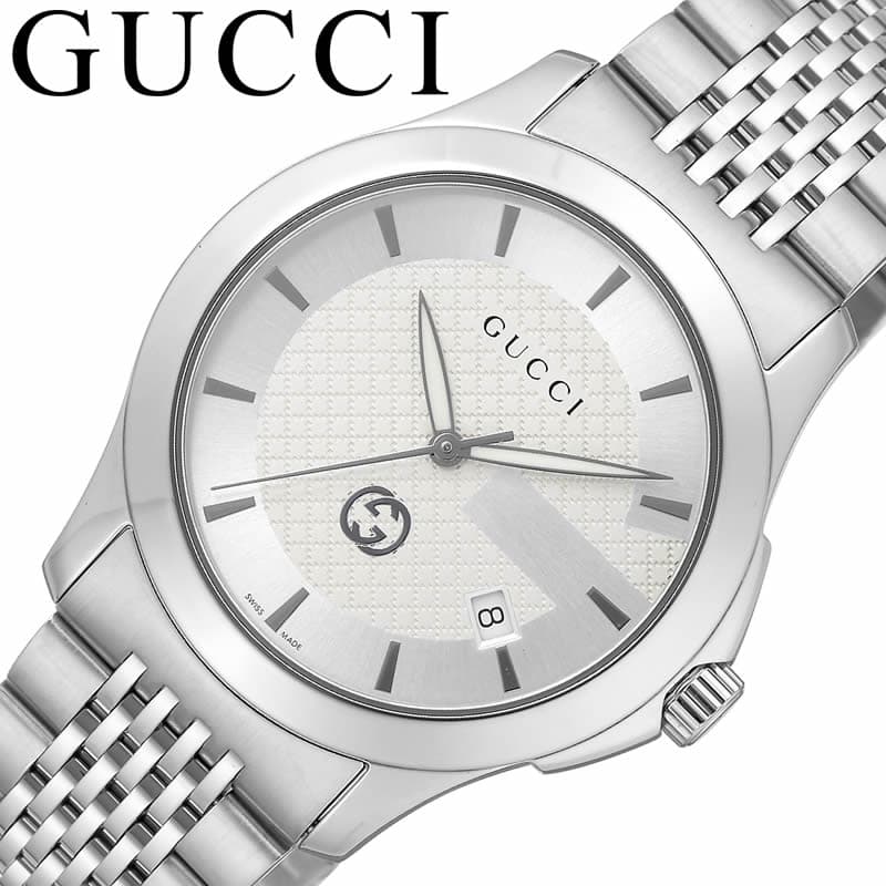 グッチ 腕時計 GUCCI 時計 Gタイムレス G-TIMELESS メンズ YA1264174 男性 ホワイト シルバー イタリア 高級 ファッション 仕事 大人 プレゼント ギフト