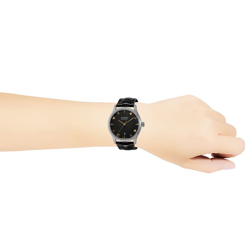 グッチ 腕時計 GUCCI 時計 Gタイムレス G-TIMELESS レディース YA126469A 女性 ブラック 機械式 自動巻き イタリア 高級 ファッション 大人 プレゼント ギフトの画像