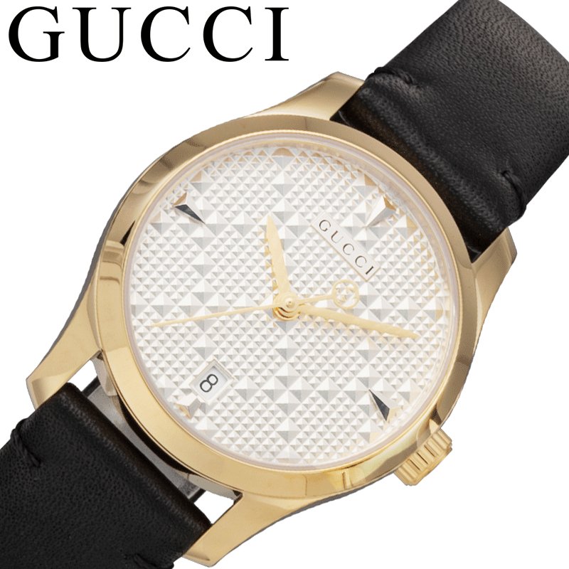 グッチ 腕時計 GUCCI 時計 Gタイムレス G Timeless シルバー 女性 レディース YA126571A 革バンド レザー レザーベルト レザーバンド カレンダー 日付