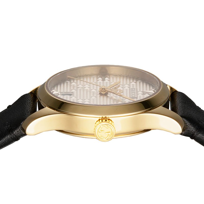 グッチ 腕時計 GUCCI 時計 Gタイムレス G Timeless シルバー 女性 レディース YA126571A 革バンド レザー レザーベルト レザーバンド カレンダー 日付の画像