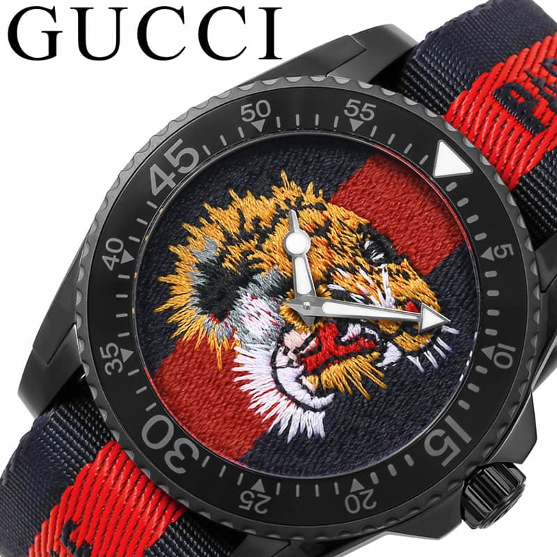 グッチ 腕時計 GUCCI 時計 ダイヴ DIVE メンズ YA136215 男性 ネイビー レッド イタリア 高級 ファッション 仕事 大人 人気 ブランド プレゼント ギフト