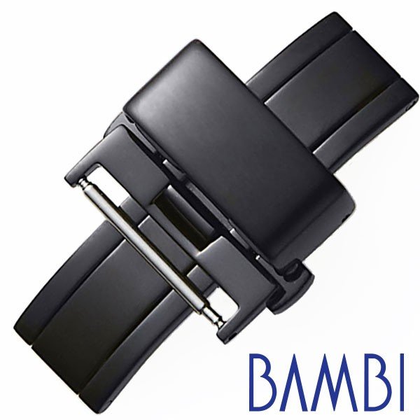 バンビ Dバックル BAMBI 腕時計用バックル 観音プッシュ式 ベルト幅:16mm対応 ZB010N ユニセックス メンズ レーディス｜hstyle