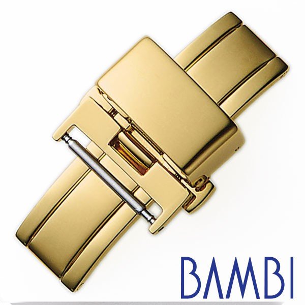 バンビ Dバックル BAMBI 腕時計用バックル 観音プッシュ式 ベルト幅:20mm対応 ZG010S ユニセックス メンズ レーディス｜hstyle