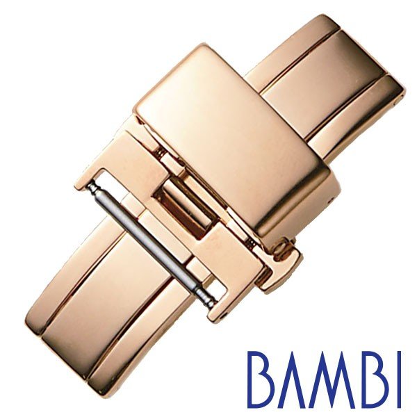 バンビ Dバックル BAMBI 腕時計用バックル 観音プッシュ式 ベルト幅:18mm対応 ZP010P ユニセックス メンズ レーディス｜hstyle