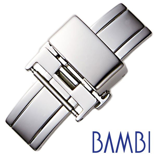 バンビ Dバックル BAMBI 腕時計用バックル 観音プッシュ式 ベルト幅:18mm対応 ZS010P ユニセックス メンズ レーディス｜hstyle