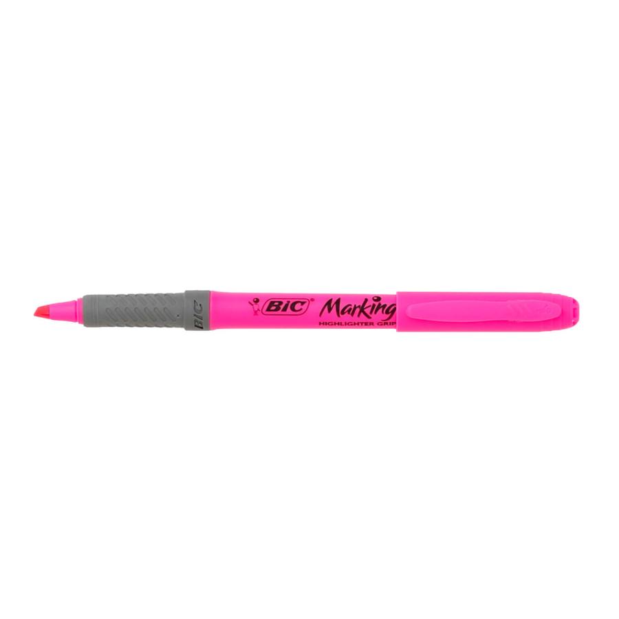 蛍光ペン 蛍光マーカー BIC ビック マーキングハイライターグリップ かわいい ピンク 黄色｜htdd｜02