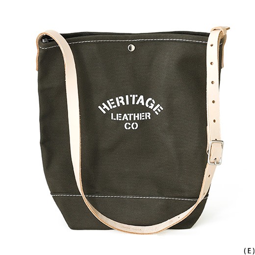 ショルダーバッグ HERITAGE LEATHER バケット ショルダー バッグ キャンバス 帆布 革 レザー 肩掛け ストラップ アメリカ ヘリテージレザー | HIGHTIDE | 05