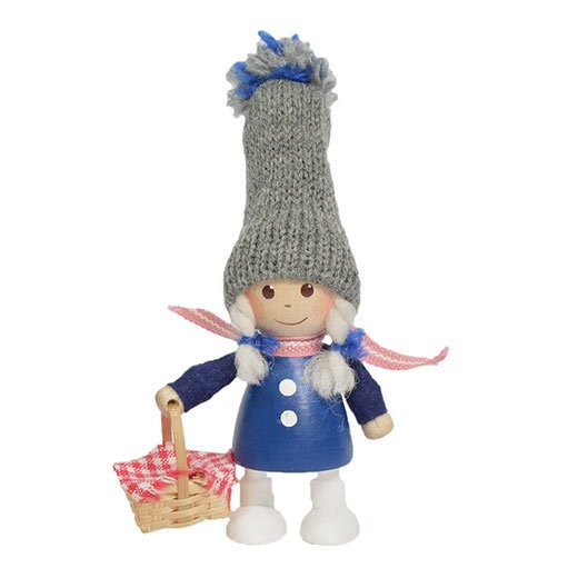 NORDIKA nisse ノルディカ ニッセ 人形 かごを持った青い女の子 クリスマス オブジェ 飾り 木製 北欧 雑貨 置物 プレゼント ギフト NRD120564 | ブランド登録なし | 01