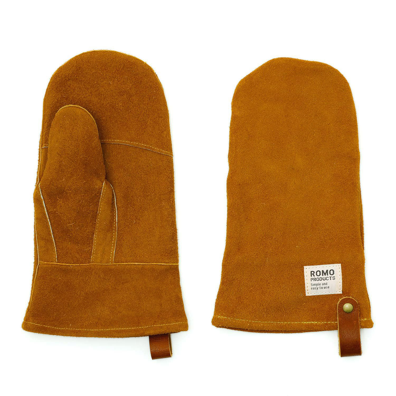 Leather mittens レザーミトン (M) 鍋つかみ 両手セット ミトン 牛革 手袋 牛革 キャンプ 料理 キッチン ミトン romo ロモ | romo | 01