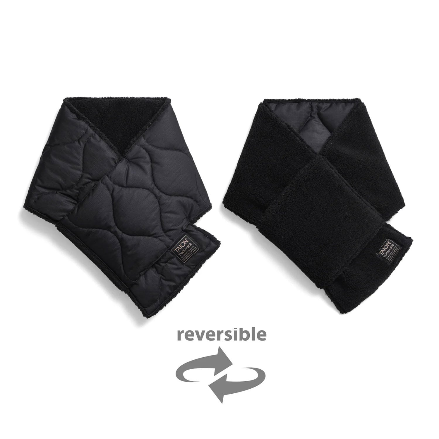 マフラー ユニセックス TAION タイオン ミリタリー リバーシブル ダウンマフラー R201ML-1 メンズ レディース 男女兼用 ボア ネックウォーマー 秋 冬 軽量 | TAION | 01