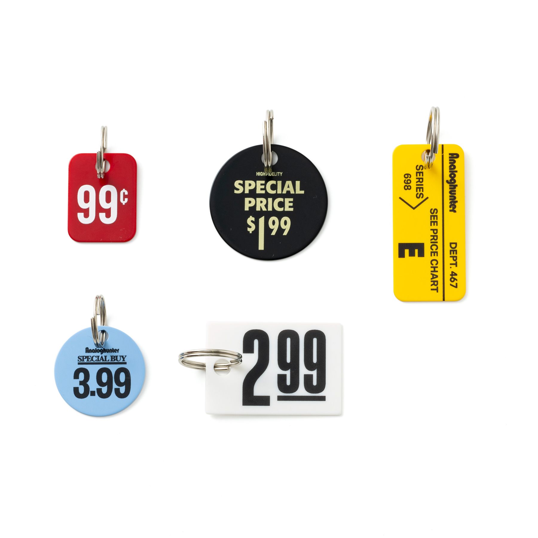 キーホルダー キーリング CANDY DESIGN&WORKS アナログハンタープライスタグキープレート キープレート 5個セット カギプレート 鍵 分類 鍵札 | CANDY DESIGN&WORKS | 01