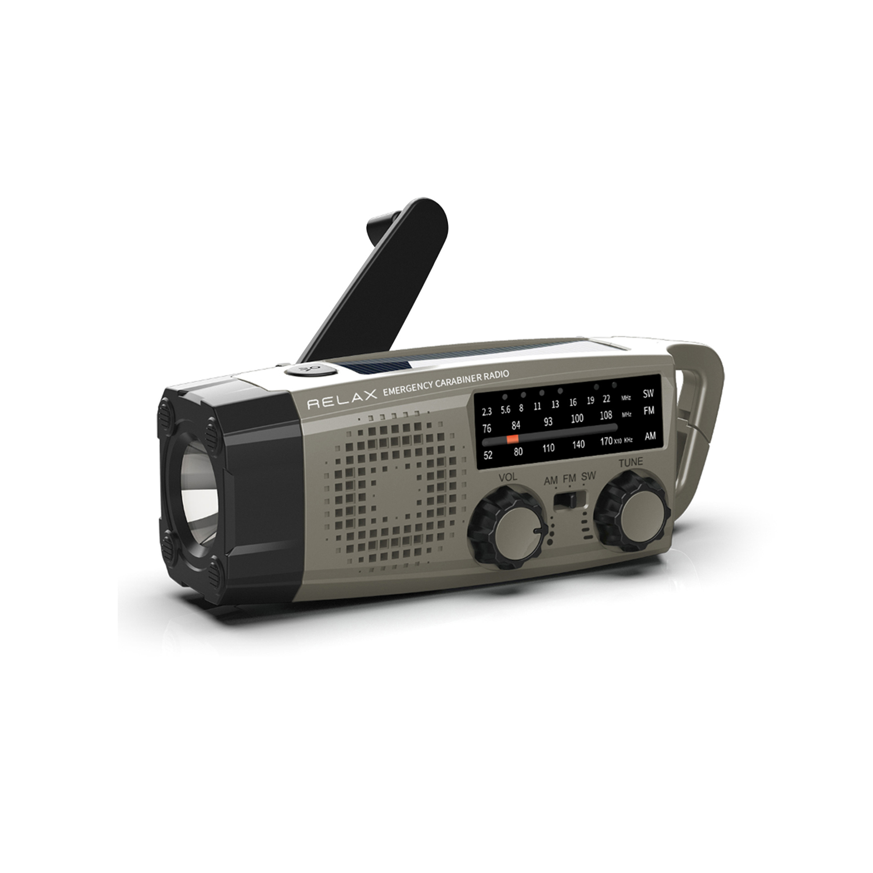 防災ラジオ RELAX リラックス エマージェンシー カラビナラジオ 多機能防災カラビナラジオ  懐中電灯 防災グッズ 災害グッズ ポータブルラジオ | RELAX | 01