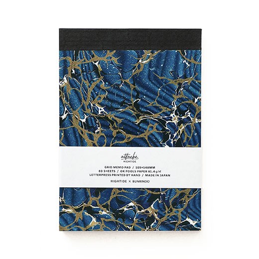 メモ帳 attache アタシェ レタープレスメモパッド A6 ノート 活版印刷 フールス紙 高級 ギフト おしゃれ | HIGHTIDE | 01