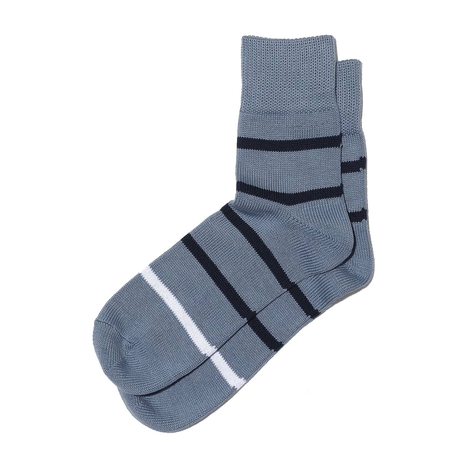 靴下 ソックス メンズ OBSCURE SOCKS M BOUGAINVILLEA オブスキュアソックス ブーゲンビリア （メンズ） 25-28cm 春 夏 ボーダー 日本製 | OBSCURE SOCKS | 03