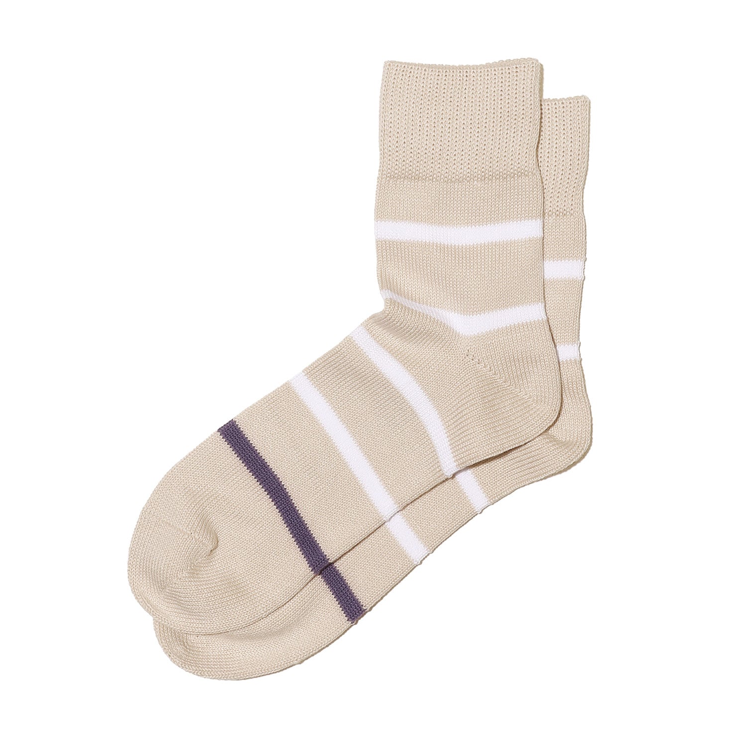 靴下 ソックス メンズ OBSCURE SOCKS M BOUGAINVILLEA オブスキュアソックス ブーゲンビリア （メンズ） 25-28cm 春 夏 ボーダー 日本製 | OBSCURE SOCKS | 01