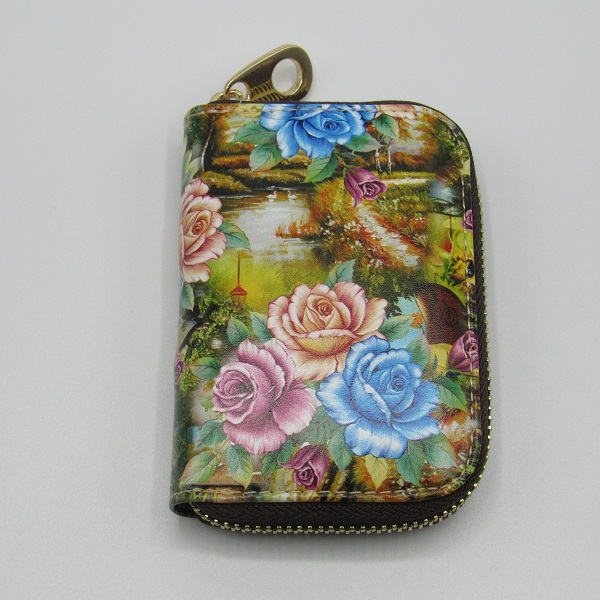 花柄 じゃばらカードケース ミニ財布 本革 パスケース カード入れ 本革