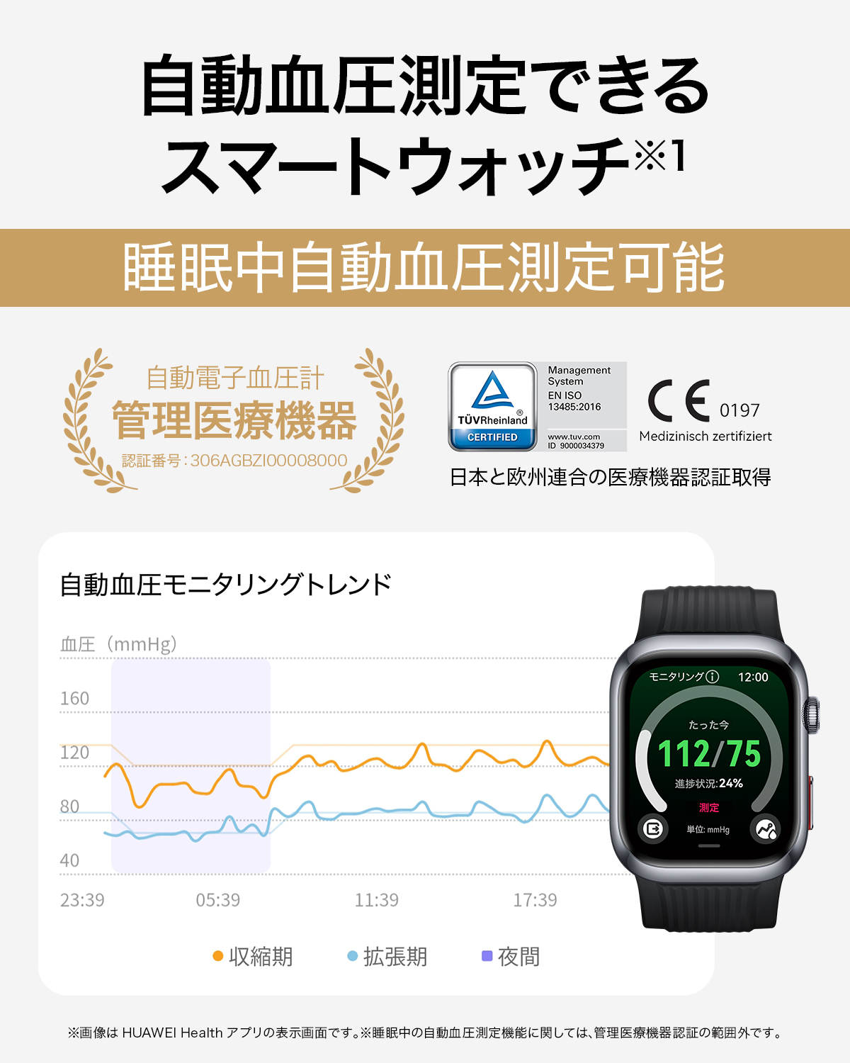【体重計同梱】スマートウォッチ HUAWEI WATCH D2 ファーウェイ 自動血圧測定 心電図ECG ポンプとエアバッグ搭載 心拍数 血中酸素 一週間 IP68防水 関連画像1