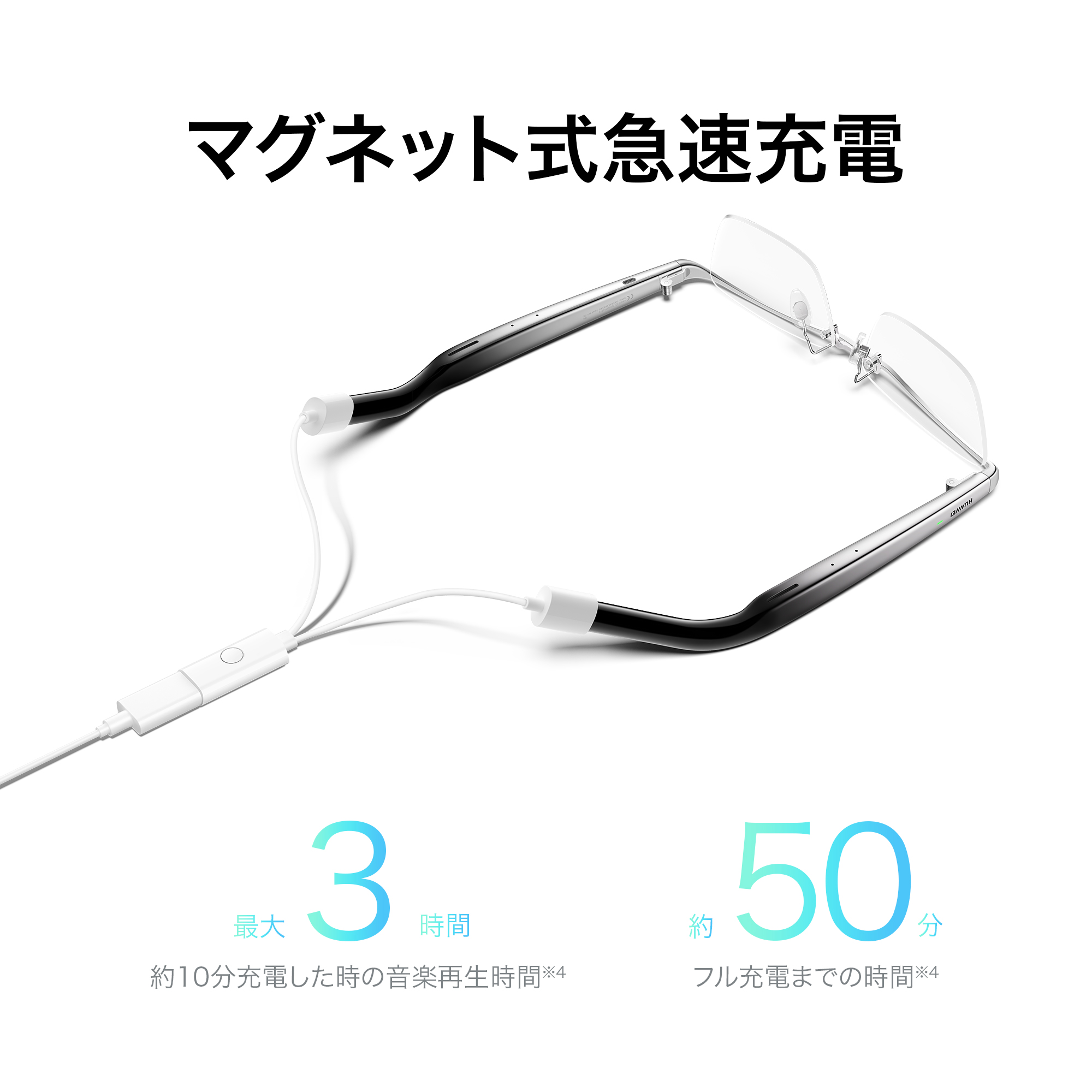 スマートメガネ HUAWEI Eyewear 2 ブラック ヘッドホン スマートグラス イヤホン 音漏れ防止 長時間バッテリー 高音質 Android/iOS/Windows対応 IP54防塵防水 関連画像4